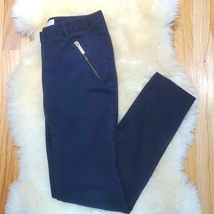 Michael Kors Skinny Navy Work Pant Gold Features